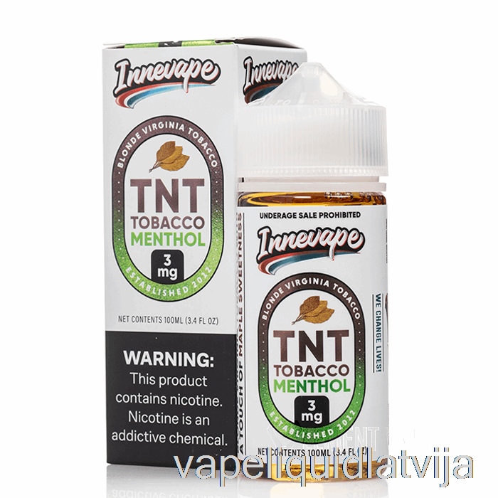 Tnt Tabakas Mentols - Innevape E-šķidrumi - 100ml 6mg Vape šķidrums